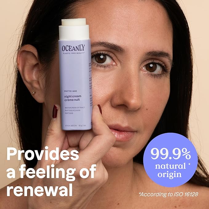 ATTITUDE Oceanly Night Cream Bar, EWG Verified, Plastic-free, Plant and Mineral-Based Ingredients, Vegan and Cruelty-free Face Moisturizing Products, PHYTO AGE, Unscented, 1 Ounce