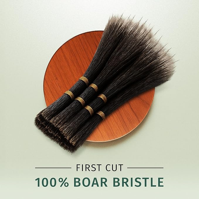 SHASH Everyday 100% Boar Bristle Hair Brush - Made in Germany | Suitable For Thin To Normal Hair, Firm, and Naturally Conditioning | Enhance Texture, Exfoliate, and Stimulate the Scalp