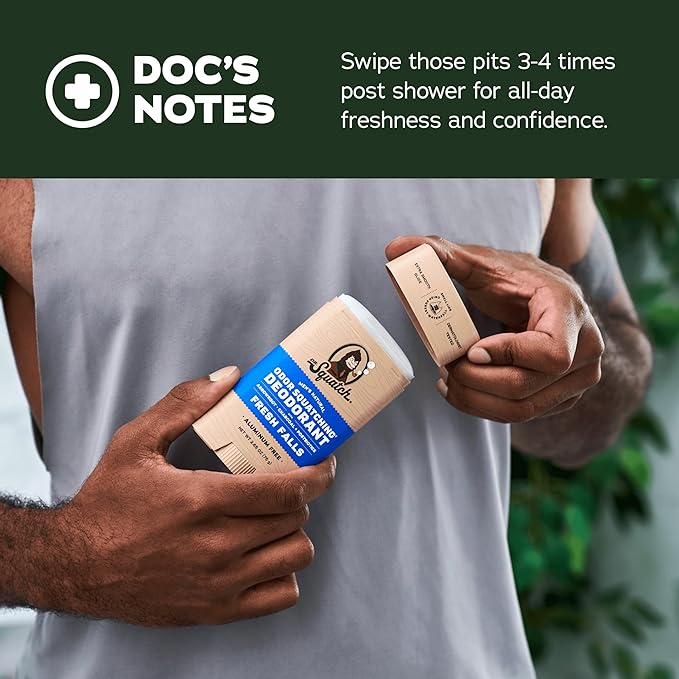 Dr. Squatch Natural Deodorant for Men - Odor-Squatching Aluminum Free - Pine Tar & Birchwood Breeze (2.65 oz, 2-Pack)