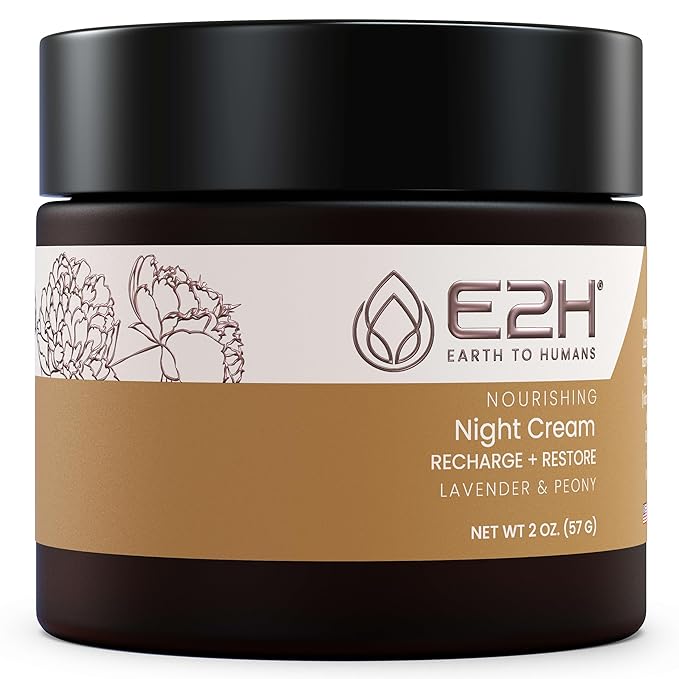 E2H Nourishing Night Cream with Lavender and Peony | Rejuvenates & Nourishes | Firms & Evens Tone | Dewy Radiant Glow