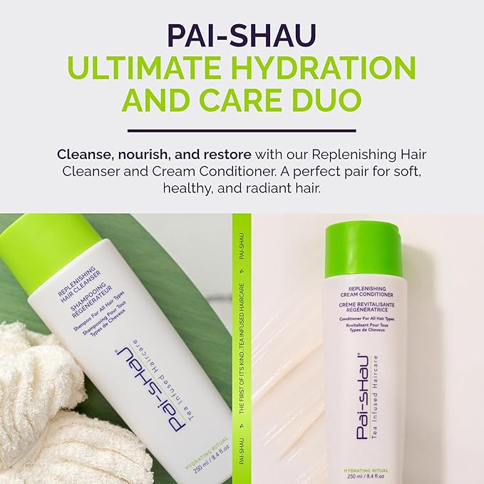 Pai-Shau Replenishing Cleanser and Conditioner Set - Hydrating Shampoo and Conditioner for All Hair Types - 2x250ml