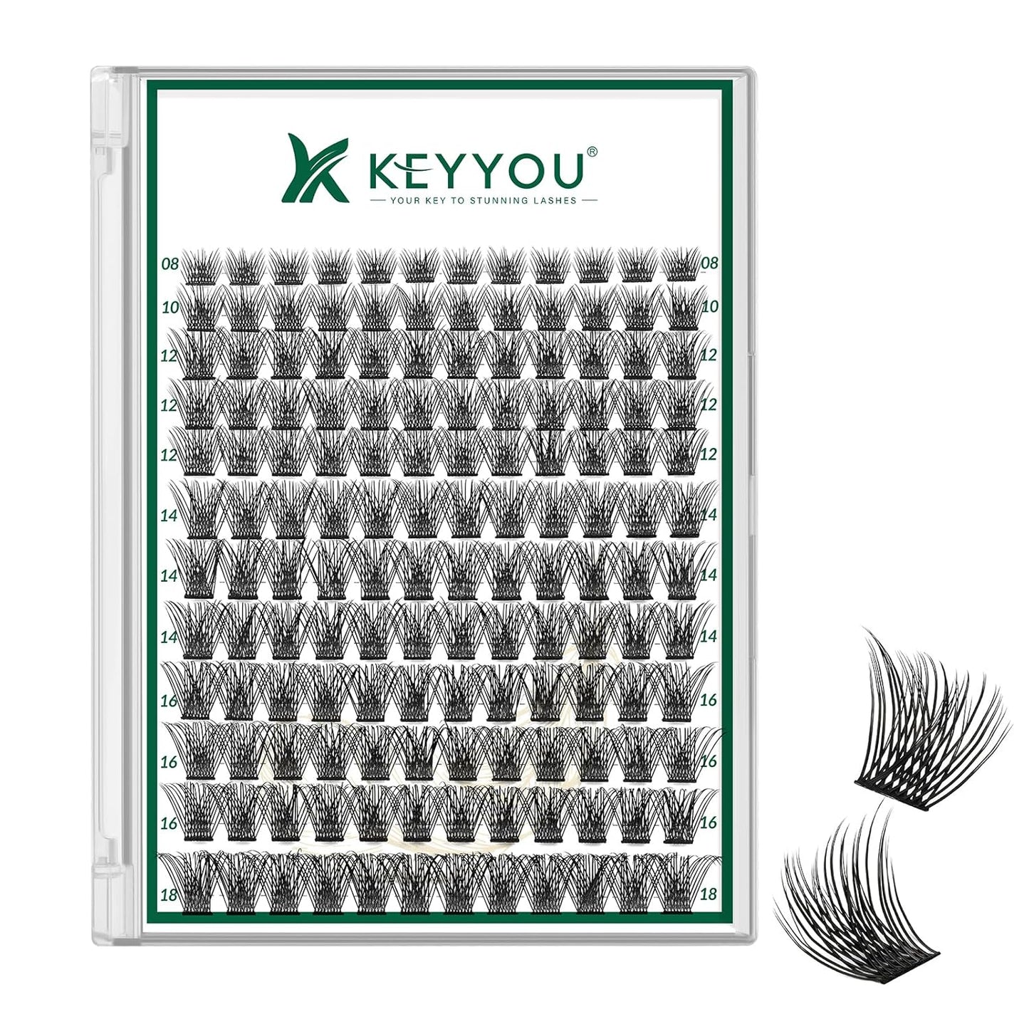 Lash Clusters 144pcs Eyelash Clusters D Curl 8-18MIX Individual Lashes KEYYOU Air Touch Cluster Lashes Super Lightweight Soft Wispy Comfortable Easy DIY at Home(Air01-D-8-18MIX)