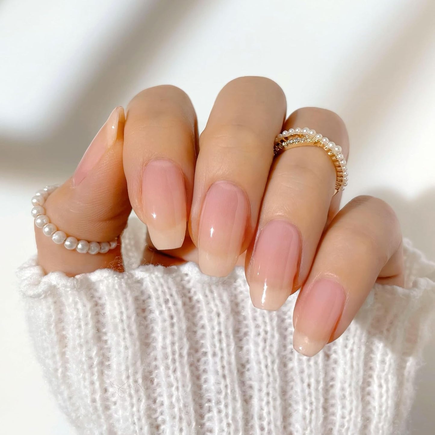 Semi Cured Gel Nail Strips - Minimalist Ombre Nail Polish Wraps, Works with Any UV Lamp - Long Lasting Easy Salon Manicure - 24pcs with 2 Prep Pads, Nail File & Cuticle Stick(High Maintenance)