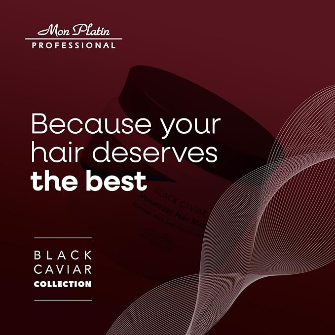 Mon Platin Professional Black Caviar Volumizing Hair Mask for Fine, Thin, and Fragile Hair - Enriched with Black Caviar, Deep Conditioning, SLS/Salt-Free, 500ml