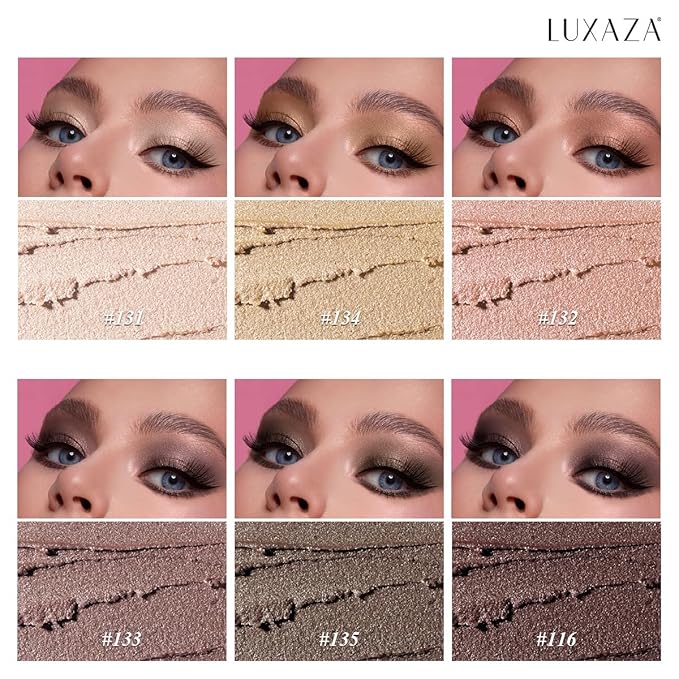 Neutral Eyeshadow Stick Makeup Set, Metallic Shimmer Matte Cream Eye Shadow Eyeliner Brightener Pencil Crayon - Classic 6PCS A004