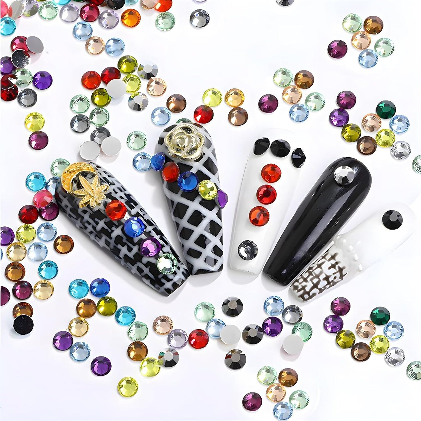 Flatback Rhinestones Round Gems for Nails Art and Crafts 620Pcs SS30 6mm Glitter Crystals Stone DIY Bags Clothes Shoes (Silver)