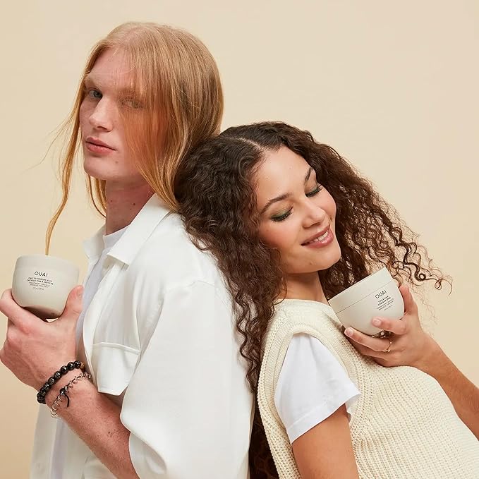 OUAI Thick Hair Mask - Hair Treatment Masque with Almond Oil, Olive Oil, & Hydrolyzed Keratin to Restore Damaged Hair - Phthalate & Paraben Free Hair Masque (8 fl oz)