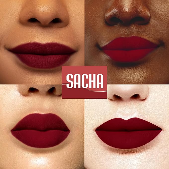 Sacha Cosmetics Intense Matte Lip Velvet Liquid Lipstick, Long-Lasting Velvet Matte Finish, 0.2 fl oz Pass The Money