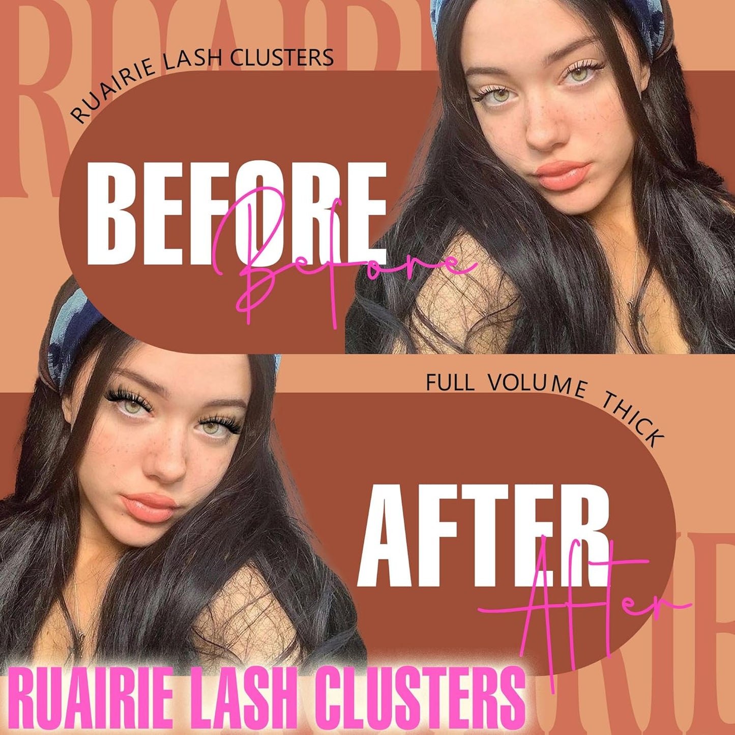 Ruairie Lash Clusters Wispy Eyelash Clusters Eyelash Extension 200D Volume Cluster Lashes 8-16MM Individual Lashes Extensions 216pcs Thick D-Curly Eye Lash Cluster