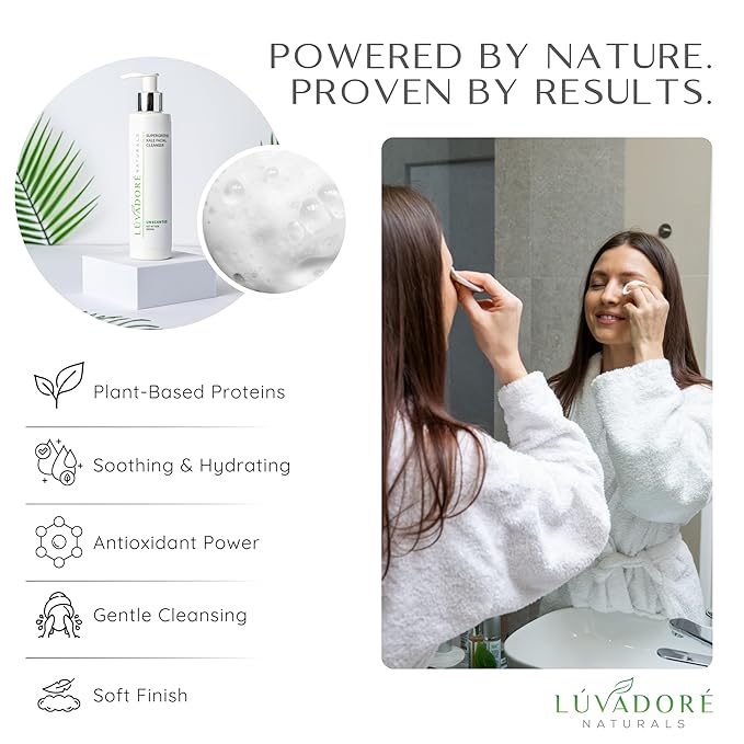 SuperGreens Kale Facial Cleanser – Soothing and Calming Gentle Foaming Face Wash - Antioxidant Rich Face Cleanser for Women with Chamomile, Aloe, Green Tea – For All Skin Types