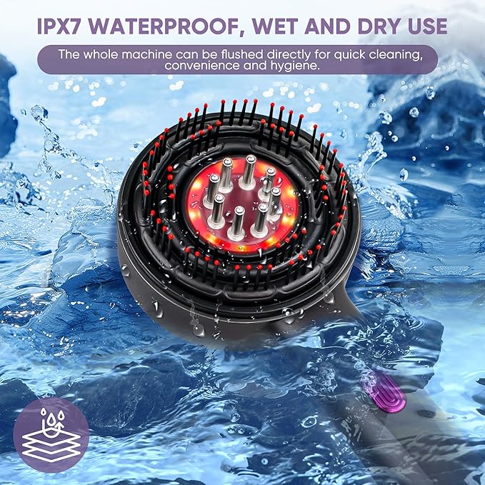 Upgrade 3 in 1 Hair Oil Applicator,Electric Hair Brushes for Hair Growth,Oil Applicator Scalp Massager,IPX7 Waterproof Electric Scalp Massager