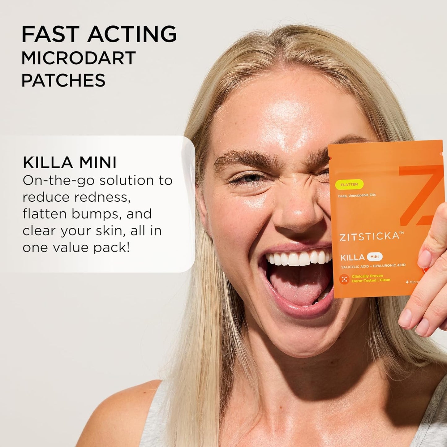 ZitSticka Killa Pimple Patches for Face - World's Most Potent Pimple Patch with Fast-Acting Microdarts - Starts Working within 6 Hours for Deep, Early-Stage Zits - Mini 16 Count