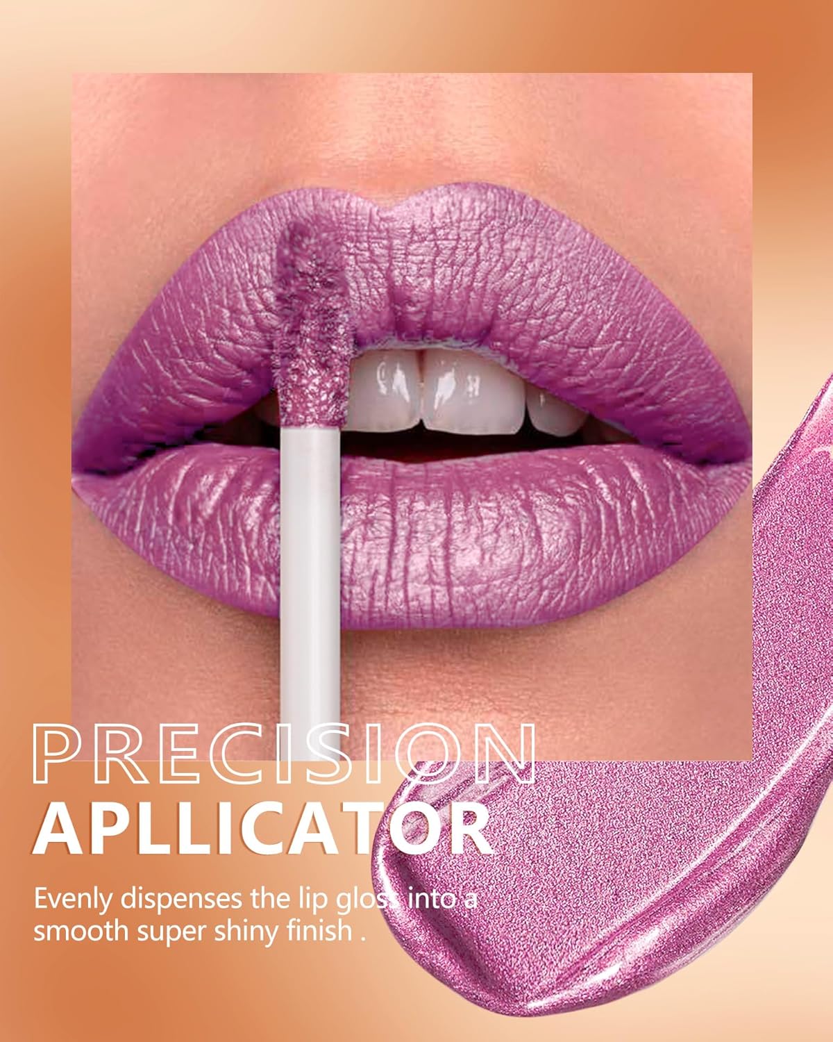 MAKI YIKA Pink Lipstick for Women Metallic Lipsticks Glitter Long Lasting Lipstick No Smudge No Transfer Liquid Lip Gloss (BR012 Paradise)