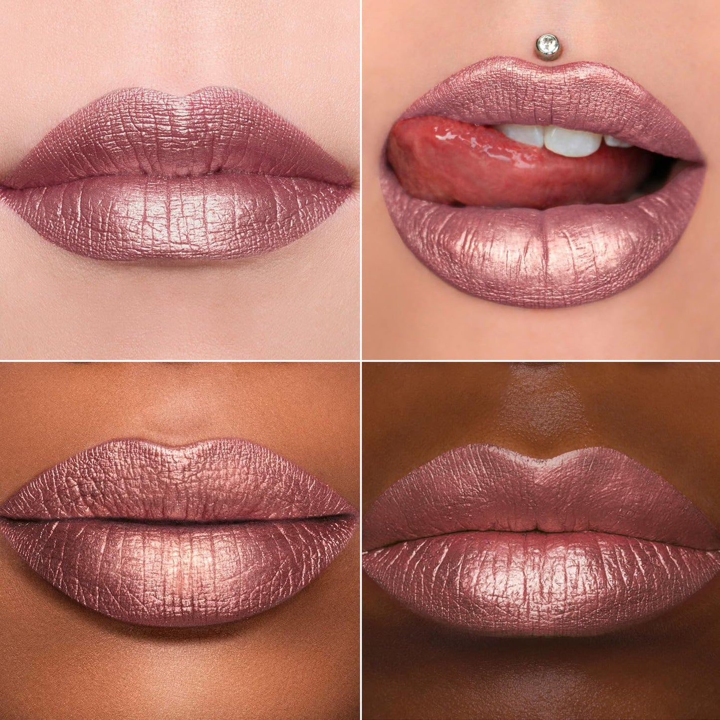 MAKI YIKA Metallic Pink Lipstick for Women Nude Lipsticks Long Lasting Shine Glitter Lipstick No Smudge No Transfer Liquid Lip Gloss (BR010 Sweet Sugar)