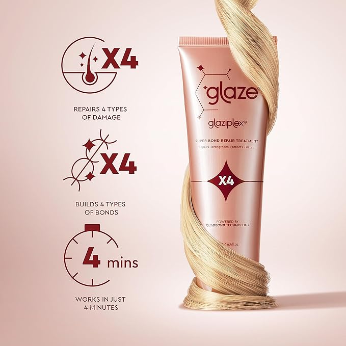 Glaze Sleek Espresso Super Color Conditioning Gloss 6.4fl.oz & GlaziPlex Super Bond Repair Hair Treatment, 120ml. 4-in-1 Deep Conditioning Hair Mask