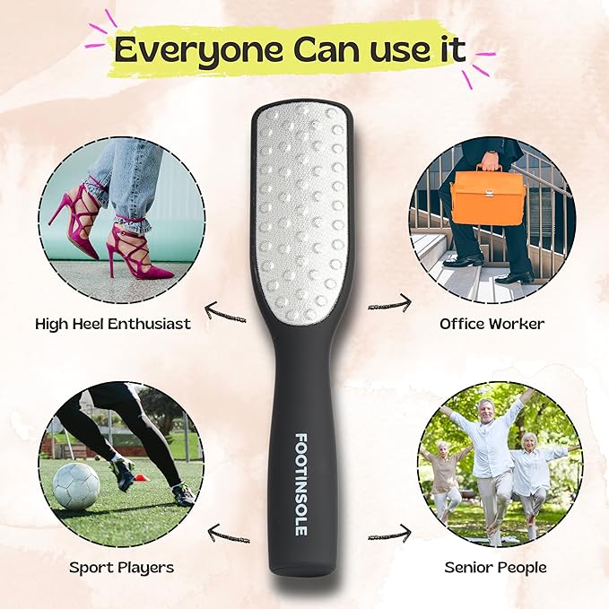 Professional Dual-Sided Foot File : The Essential Callus Remover for Effortlessly Smooth and Soft Feet (Black)