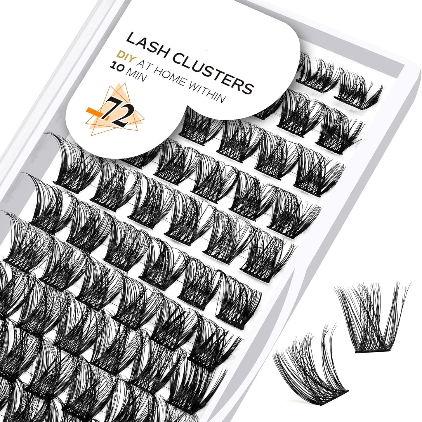 B&Qaugen B05 Fluffy Lashes Clusters Eyelash Extensions Individual Lash Wispy D Curl 72 Clusters False Lashes DIY at Home (B05-14mm)