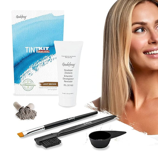 Godefroy Hair Color Tint Kit for 100% Gray Coverage, Light Brown, 20 Applications, Long-Lasting Root Touch-Up for Men & Women, Pre-Measured Capsules, No Waste, DIY Salon-Quality Results at Home