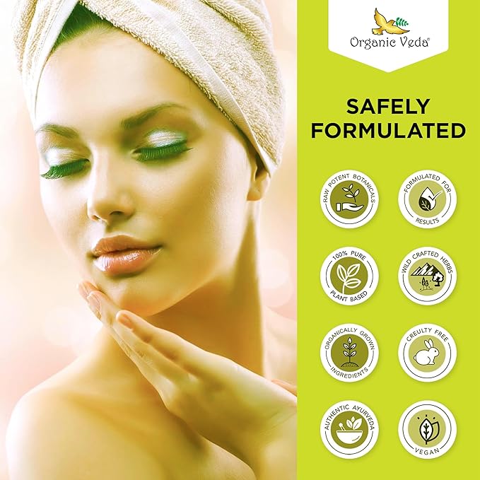 Organic Veda Moringa Face Oil with Neem & Turmeric - 100% Pure Cold Pressed Skin Care Oil Moisturizer for Face Hair & Skin, Natural Skin Glow - 3.4 oz