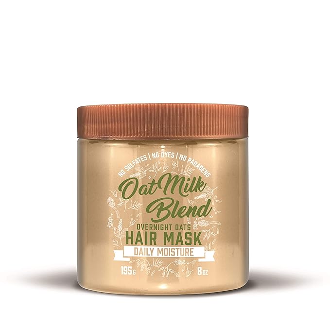 Aveeno Farm-Fresh Oat Milk Overnight Hair Mask - Hydrating Treatment with Oat Extract & Almond Milk for Dry, Damaged, Color-Treated Hair