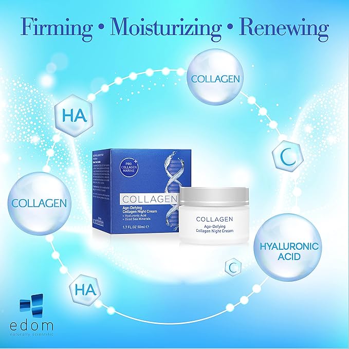 Edom perfect Collagen Age-Defying Night moisturizer Cream, for all skin types 1.7 fl.oz