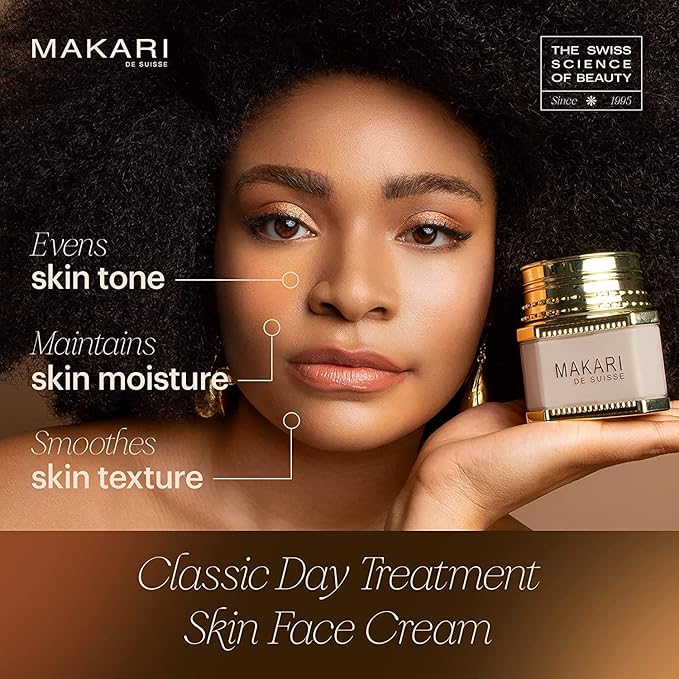 MAKARI Night & Day Radiance Face Cream Duo | 24-Hour Skincare for Dry, Normal & Maturing Skin | Fades Dark Marks, Scars & Blemishes | Vegan Formula with Anti-Aging Moisturizers | 3.35 oz & 1.85 oz