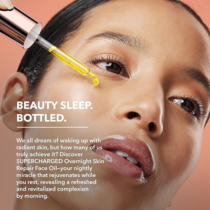 FOREO SUPERCHARGED Overnight Skin Repair Face Oil - Organic Vitamin E Oil with Avocado & Camellia Oil - Nourishing Facial Oil for Radiant, Smooth Skin - Vegan & Cruelty-Free - 1 fl. Oz