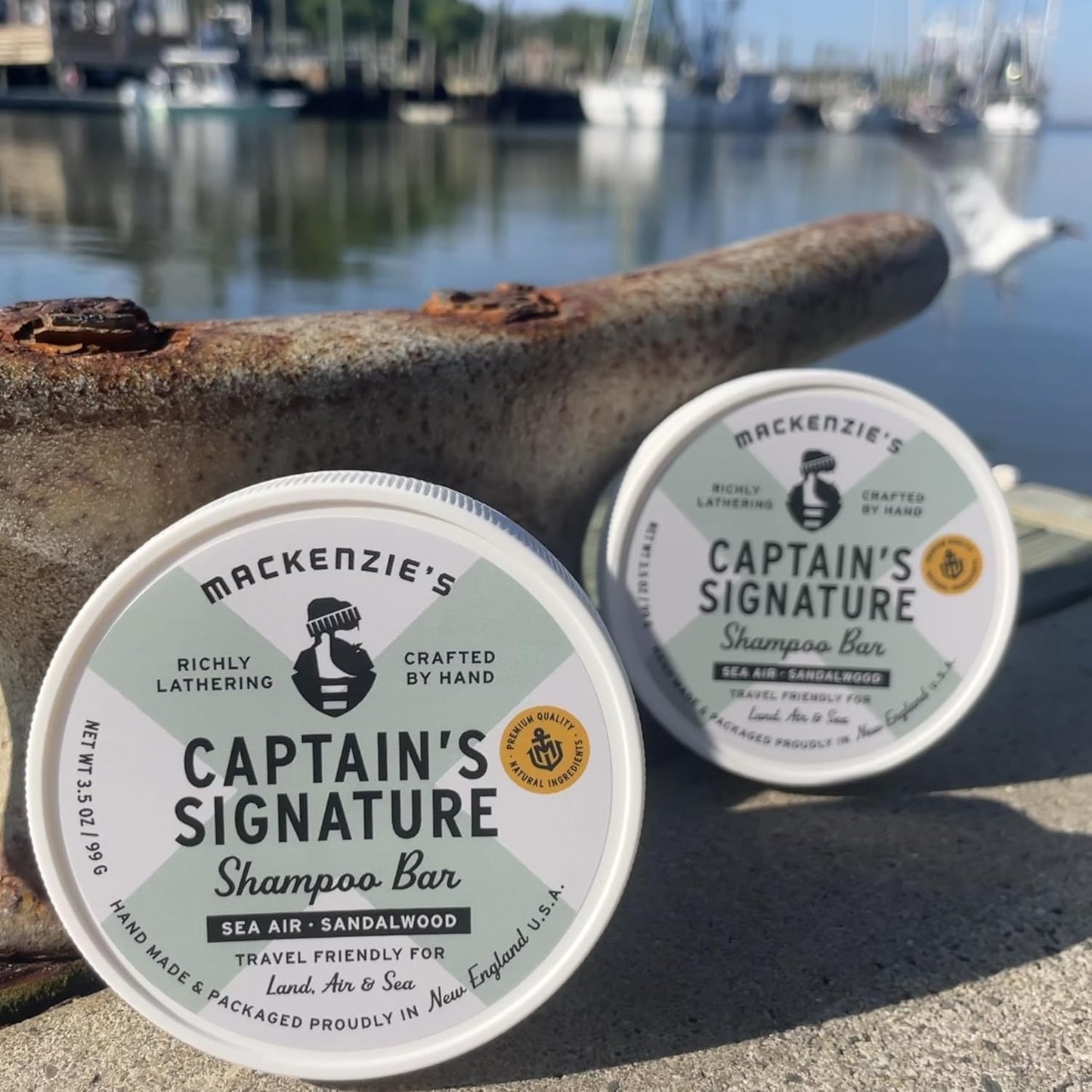 MACKENZIE'S Captain's Signature Shampoo Bar - Gifts for Fishermen - Gifts for Men - Deep Cleaning - Travel Friendly - 3.5 OZ