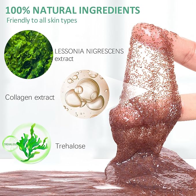 Upgrade Rose Jelly Mask Powder for Facials Professional with Narutal Seaweed Algae Seed Face Mask, Beauty Salon Home Spa