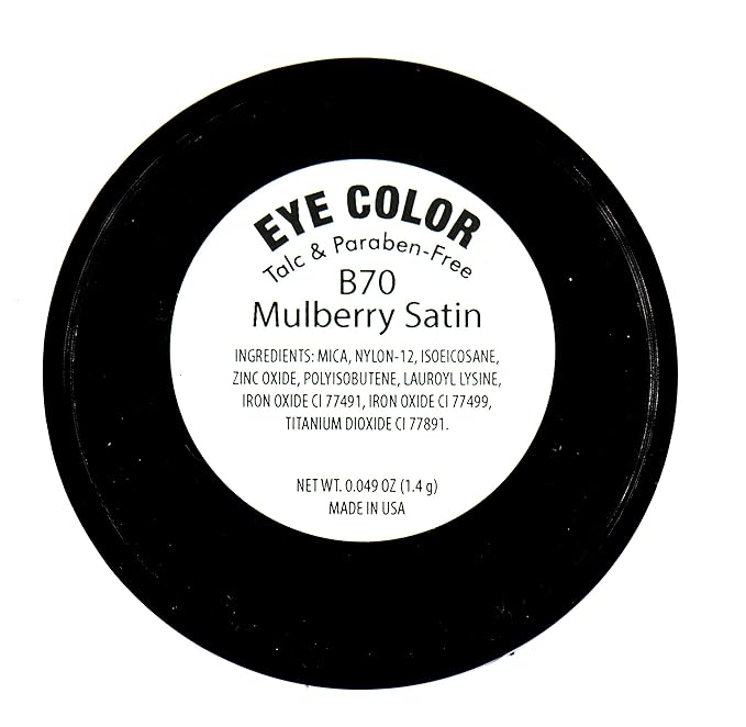 Mulberry Satin Frost Light Purple Lavender Taupe Burnt Burgundy Shimmer Pressed Powder Single Vegan Eyeshadow; Talc, Paraben & Cruelty Free