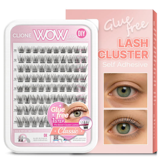 Korean Self Adhesive Lash Clusters Classic Look No Glue Press On Pre Bond Lash Clusters Fluffy Self Adhesive False Eyelashes No Glue Needed Reusable Wispy Eyelash Extensions
