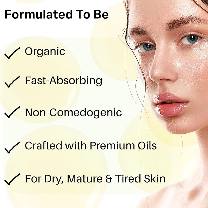Mesopotamian Face oil for women, Cold-Pressed, Organic Anti Aging Facial Oil, Sea Buckthorn, Safflower, Borage Seed, Rosehip, Jojoba Oil, Squalane, Lavender Oil… 1oz.