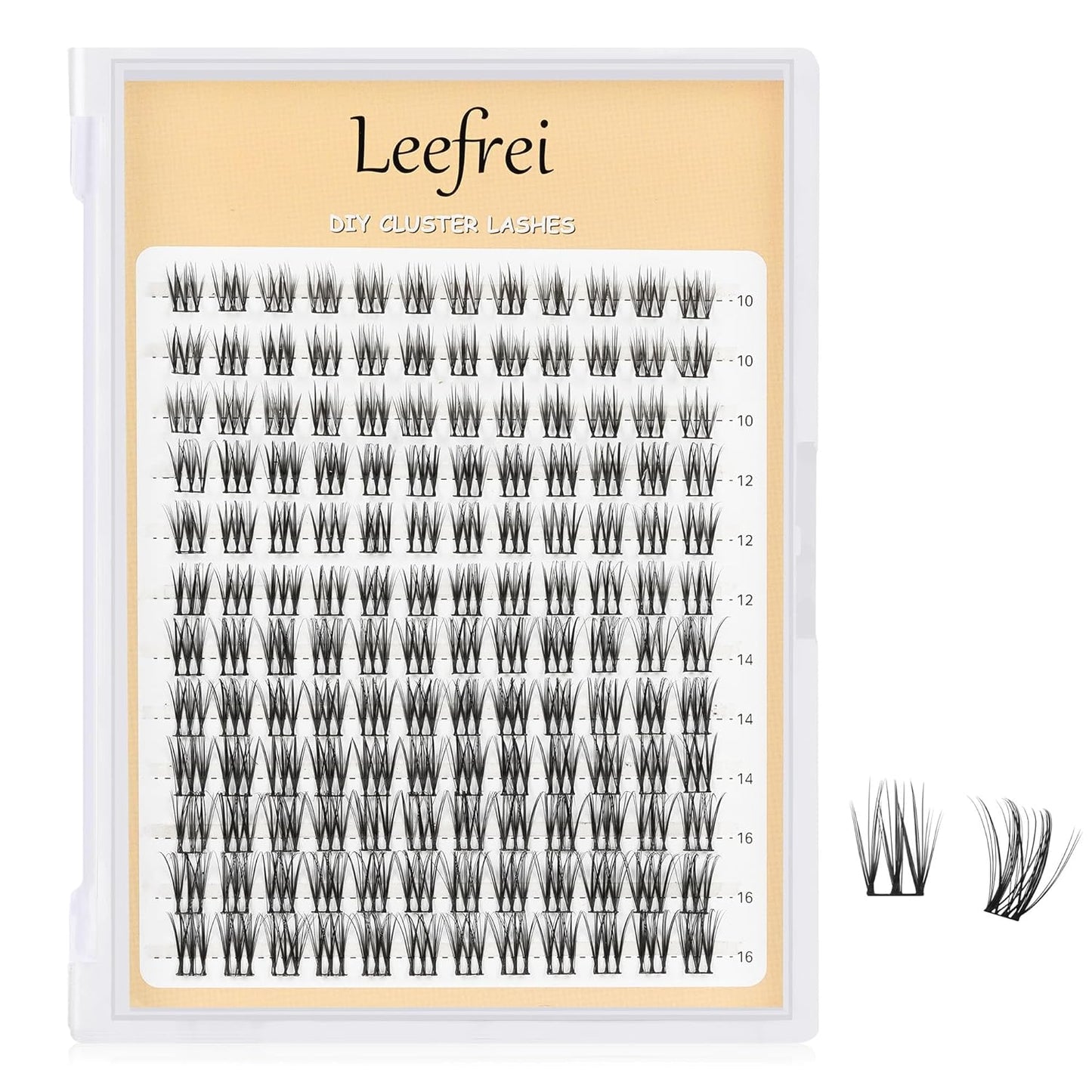 Eyelash Clusters 10-18mm Wispy Eyelash Clusters D Curl DIY Cluster Lash Extension Kit Individual Lashes Kit With Bond & Seal, Glue Remover, Tweezers(LF04 Lashes Only)