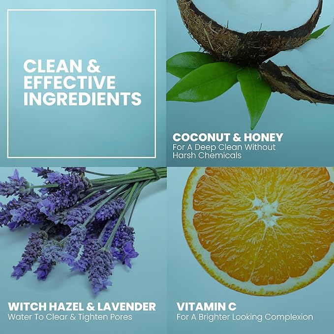 Eva Naturals Rejuvenating Skin Care Set - Exfoliate, Replenish & Moisturize With Vitamin C Plus Serum, Bee Clean Cleanser, Eye Gel, Face Moisturizer & Toner - Perfect Facial Cleanser Bundle