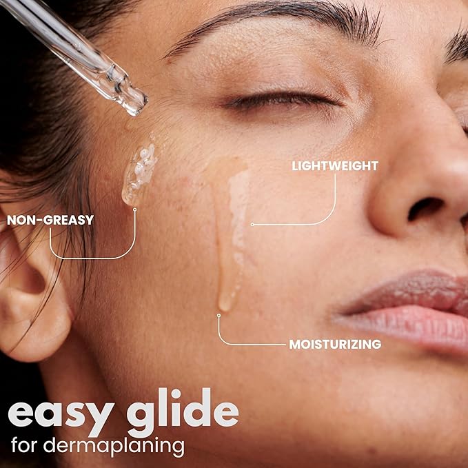 Dermaplane Oil for Women with Sensitive Skin - Face Shaving Oil - Non Comedogenic, Fragrance Free, Natural & Lightweight - Use with Dermaplane Razor for Women Face, 2oz by Ouiloe