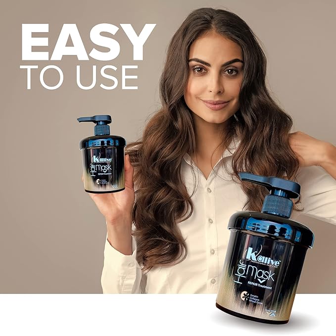 KALIVE Hair Mask for Deep Hydration & Repair - 8 oz. Keratin, Collagen & Wheat Germ - Hair Care Products for Dry, Damaged Hair.