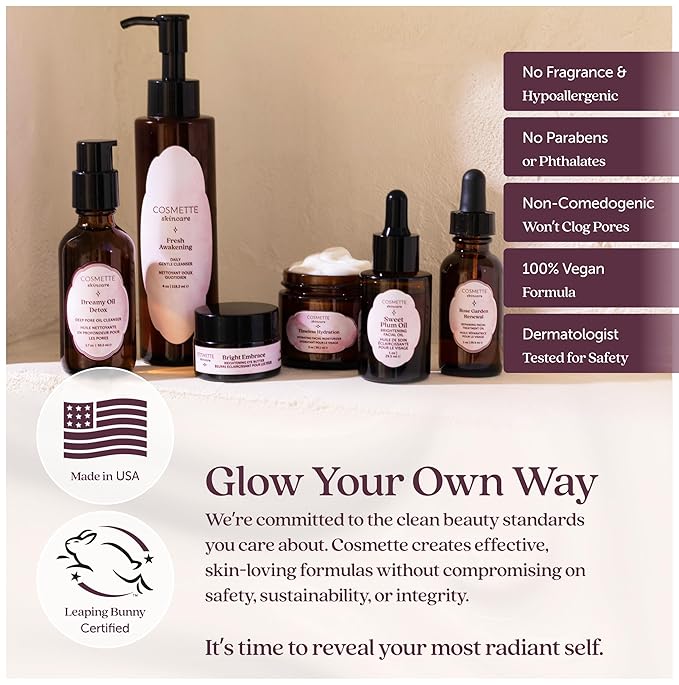 Sweet Plum Vitamin C & 4% Squalane Face Serum | Skin Brightening Dark Spot Corrector, Anti-Aging & Hydrating Oil - Evens Tone, Enhances Glow & Moisturizes | 1 Fl Oz