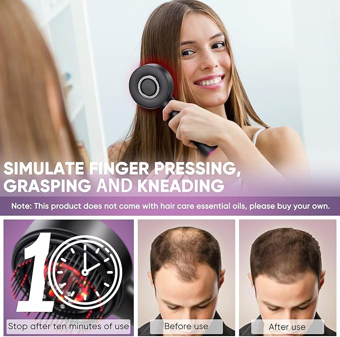 Upgrade 3 in 1 Hair Oil Applicator,Electric Hair Brushes for Hair Growth,Oil Applicator Scalp Massager,IPX7 Waterproof Electric Scalp Massager