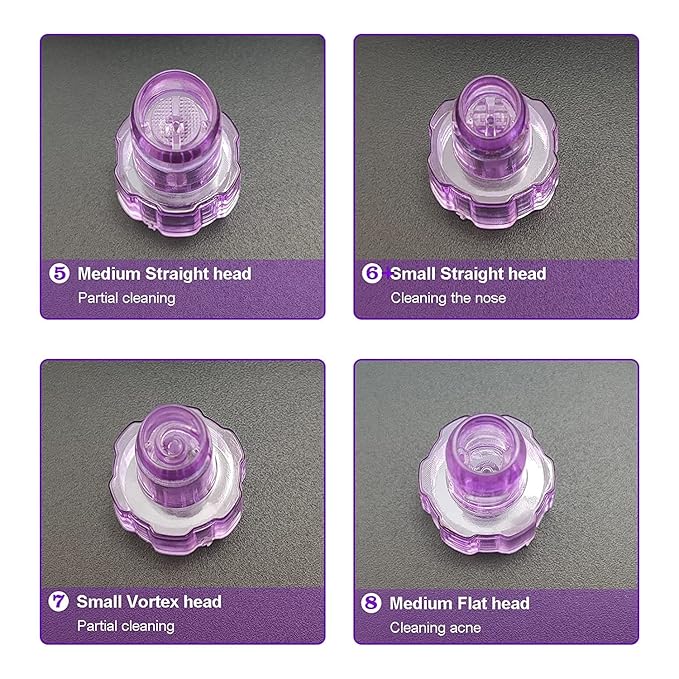 Elitzia Plastic Dermabrasion Microderma Heads Facial Aqua Peel Tips Water Peeling Caps Facial Care Skin Cleaning Tool Beauty Machine Replacement Spare Parts 8pcs Per Set （Lilac）