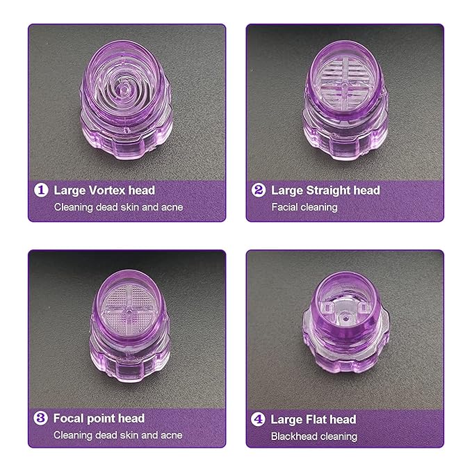 Elitzia Plastic Dermabrasion Microderma Heads Facial Aqua Peel Tips Water Peeling Caps Facial Care Skin Cleaning Tool Beauty Machine Replacement Spare Parts 8pcs Per Set （Lilac）