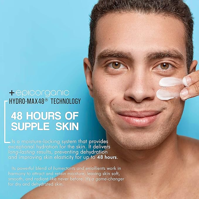 Epic Organic Age Defense | Men's Face Moisturizer | Anti-Aging Cream with Hyaluronic Acid, Collagen | Day and Night Facial Skin Care | Anti Wrinkle Face Cream | 1.7 oz