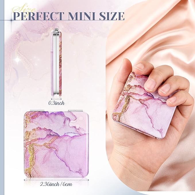 Cindeer 40 Pcs Compact Mirror Bulk Small Purse Portable Pocket Hand Double Sided Magnifying Makeup Mirror Square with 2X 1x Magnification for Girls Woman Mother Travel
