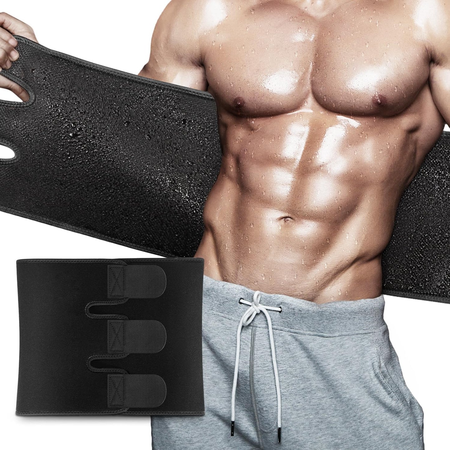 RIYA Waist Trimmer Sweat Waist Trainer for Women and Men Waist Sweat Belt Band Belly Stomach Wrap