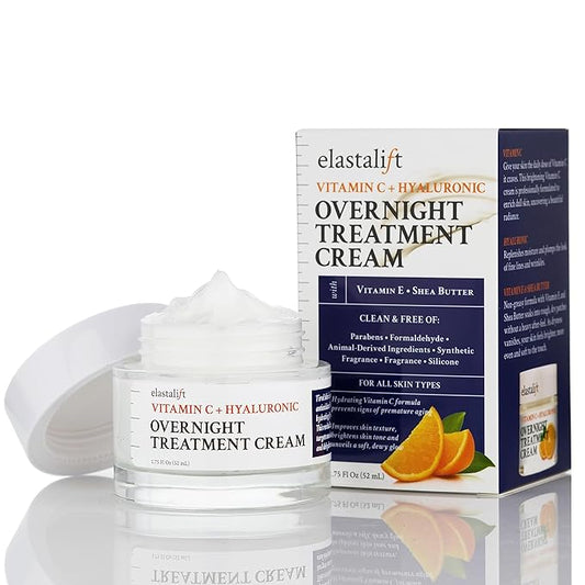 Elastalift Renewing Night Cream | Brightening Vitamin C Cream + Hyaluronic Acid Moisturizer For Face | Oil-Free Overnight Correcting Facial Treatment Night Lotion | Skin Care Face Cream, 1.75 Fl Oz