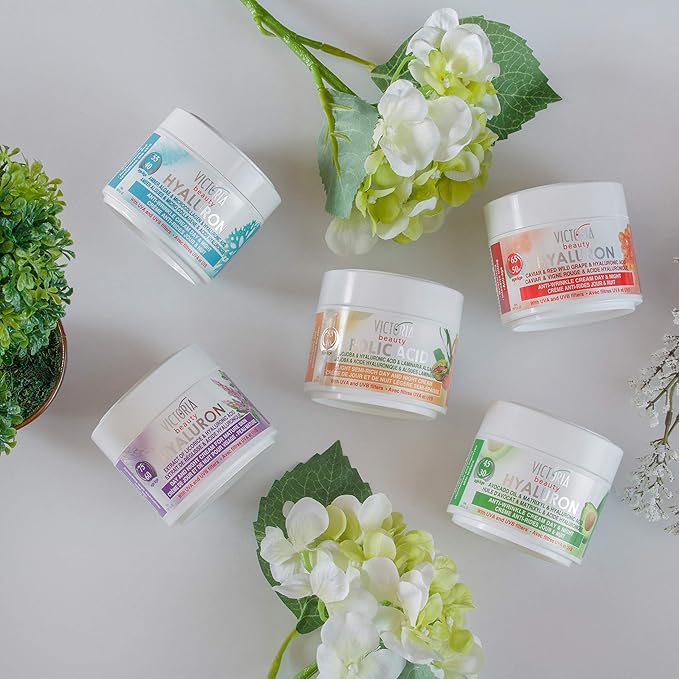 Hyaluron Anti-Wrinkle Cream with Licorice Extract - for Mature Skin (Age 60+) - Intensive Natural Cream for Day & Night With UV Filters