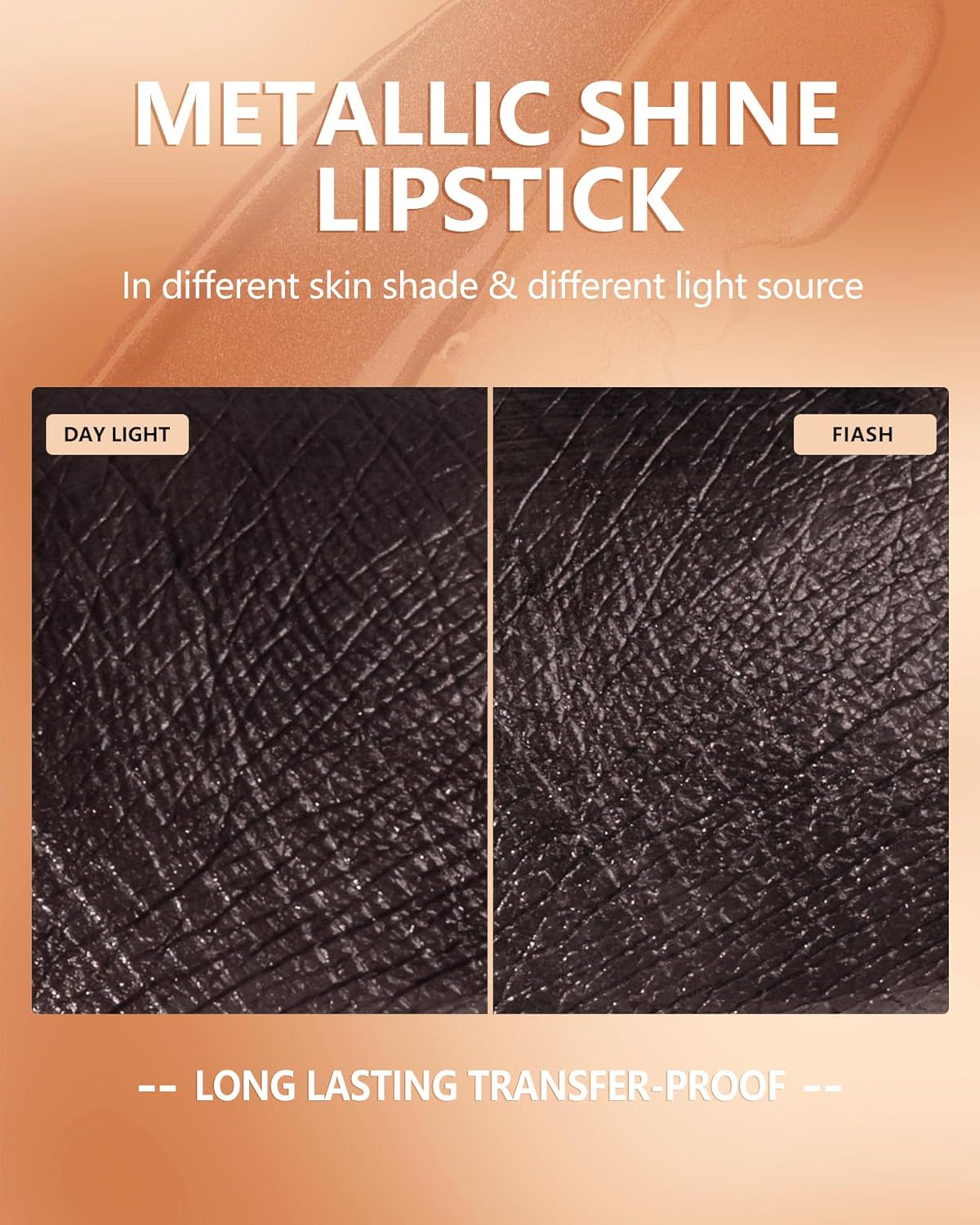 MAKI YIKA Metallic Lipstick for Women Black Lipsticks Long Lasting Glitter Lipstick No Smudge No Transfer Full-Coverage Liquid Lip Gloss (BR14 Midnight)