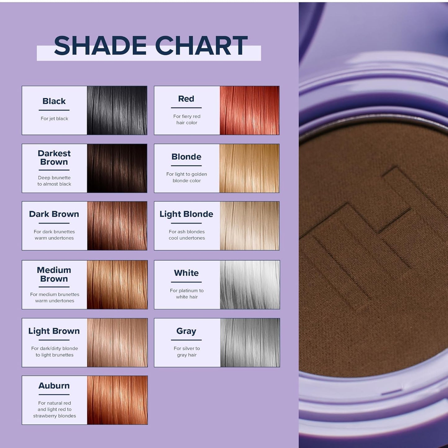 TRUHAIR Root & Scalp Cover Up Pressed Powder Compact, Waterproof, Weightless Hair Coverage & Bald Spot Concealing, Root Touch Up Hair Color for Gray Coverage & Thinning Areas, 0.35 Oz (Darkest Brown)