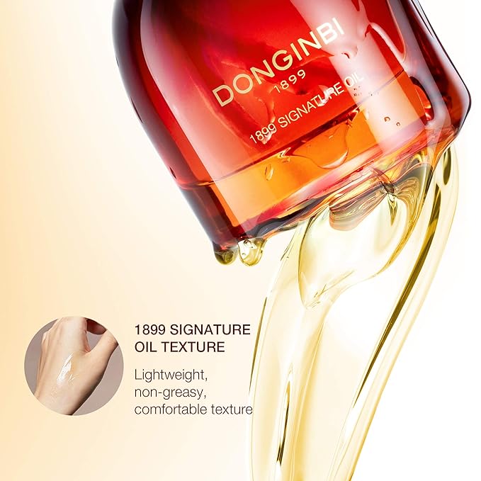 Donginbi 1899 Signature Oil - Face Oil for Women with Red Ginseng Extraction Technology, Jojoba Seed Oil & Sweet Almond Oil, Korean Skin Care, 0.52 floz / 15ml
