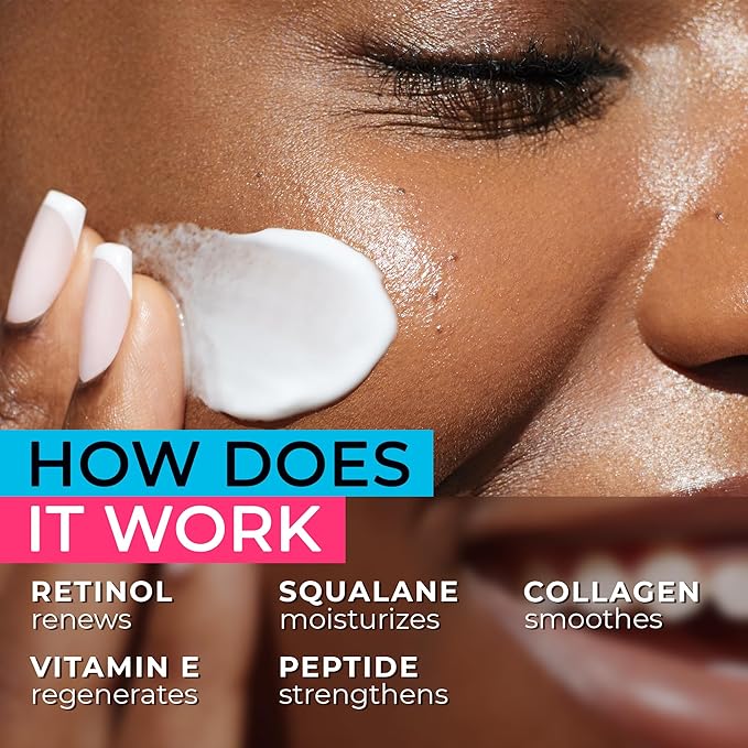 Moisturizing Face Cream with Retinol, 10% SPF & Squalane - Day & Night Anti-Aging face cream - Skincare, Hydrating Lotion for Women and Men