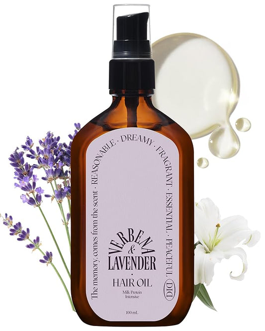 ODID Milk Protein Intensive Perfume Hair Oil - Korean Anti Frizz Nourishing & Smoothing Hair Serum - Subtle Verbena Lavender Scent - with 10,000ppm Argan Oil & 6 Plant-Based Oils, 3.38 fl.oz.